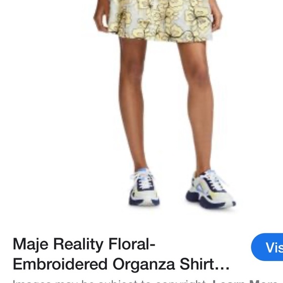 Maje NWOT S  “reality” organza dress never worn. See pics for full description - Picture 14 of 14